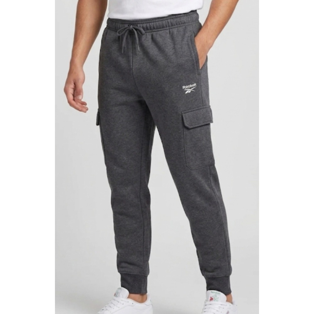 Reebok Slim Joggers Charcoal Heather Men's M Sport Pockets BRAND NWT